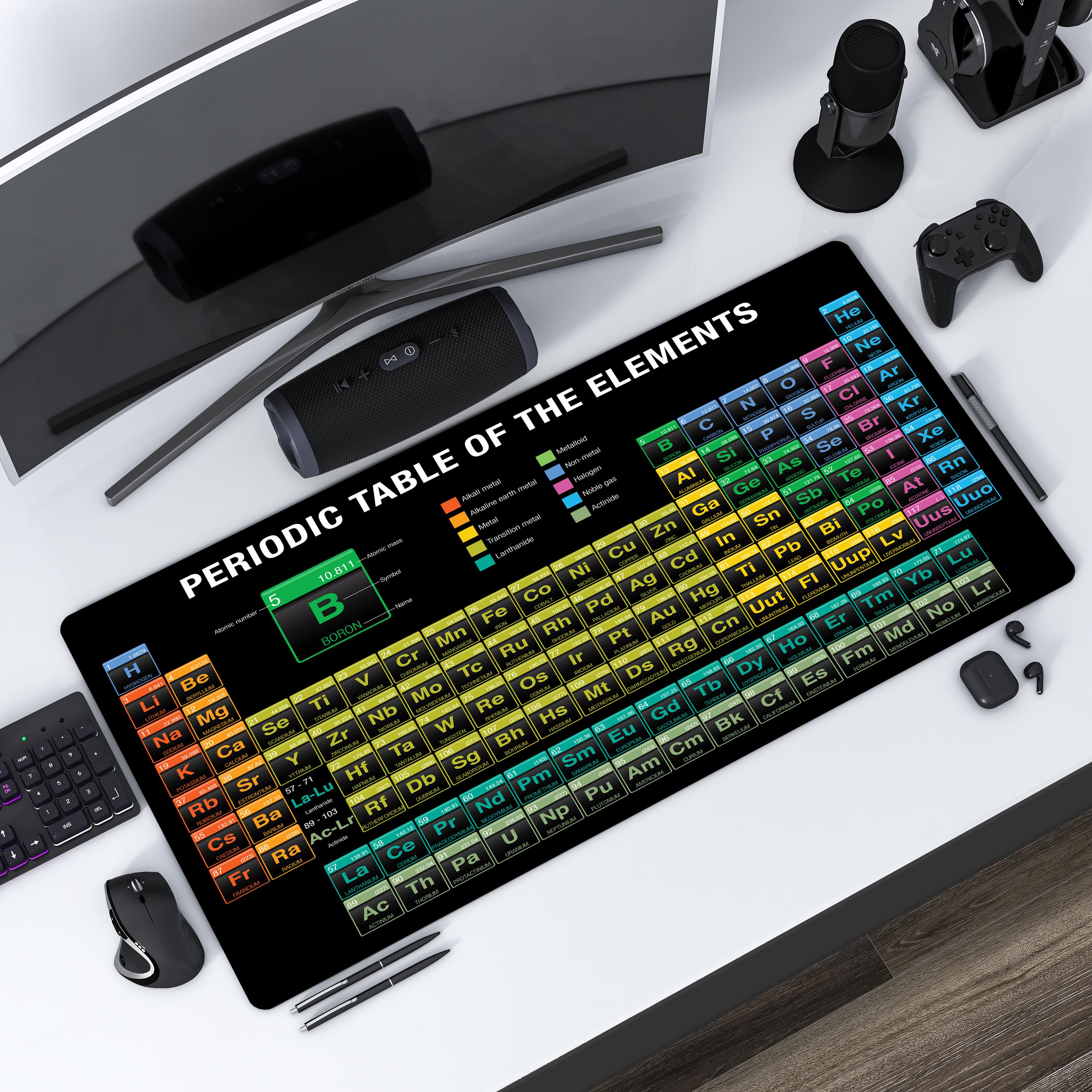 Periodic Table Cheat Sheet Desk Mat, Chemistry Mousepad, Large Science ...