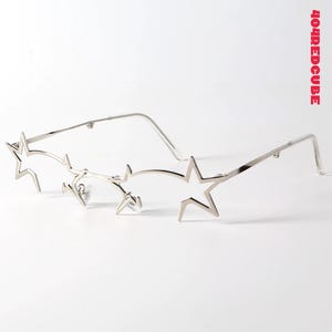 Futuristische Y2K Faltbare Metall-Sonnenbrille Retro Avantgarde-Brille Rave Party Cosmic Brille