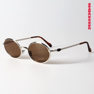 Vintage 90s Round Steampunk Sunglasses - Dark Tinted Circular Lenses - Classic Grunge Eyewear