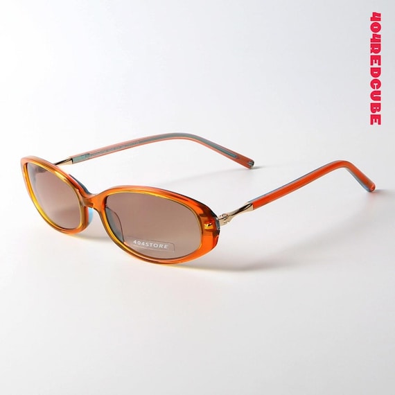 Y2K Amber Narrow Oval Sunglasses Retro Small Cat Eye Sunnies  display picture 1