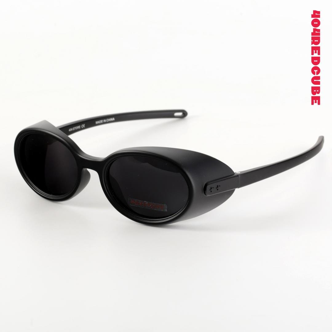 Retro Y2K Steampunk Goggle Sunglasses - Wraparound Oval Frame - Futuristic Cyberpunk Shield Shades