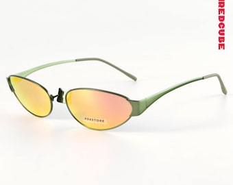 Vintage Cat Eye Slim Sunglasses Metallic Minimalist UV Protection Frames