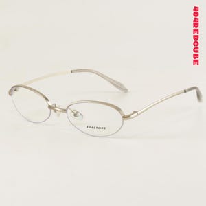 Y2K Half Rim Oval Eyeglasses Minimalist Semi Rimless Optical Frames for Women and Men
