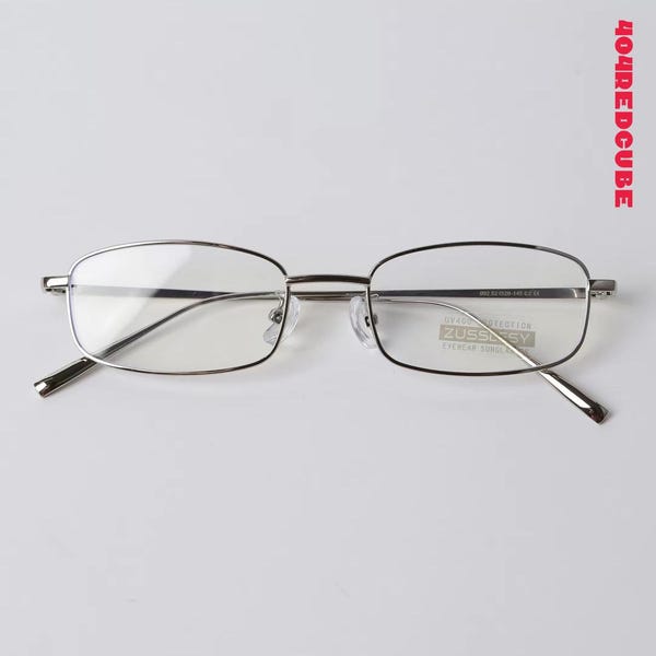 Vintage 90s Narrow Rectangle Eyeglasses - Slim Metal Classic Clear Lens Optical Glasses Unisex, Anti Blue Light