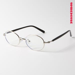 Occhiali da vista ovali vintage minimalisti color argento - Montatura ottica metallica ultra sottile - Occhiali retrò da biblioteca