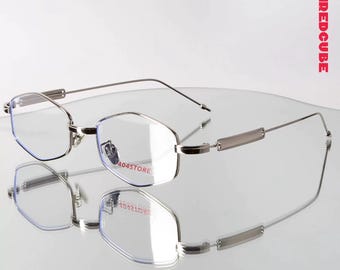 Classic Hexagonal Clear Lens Glasses – Minimalist Metal Slim Sunglasses