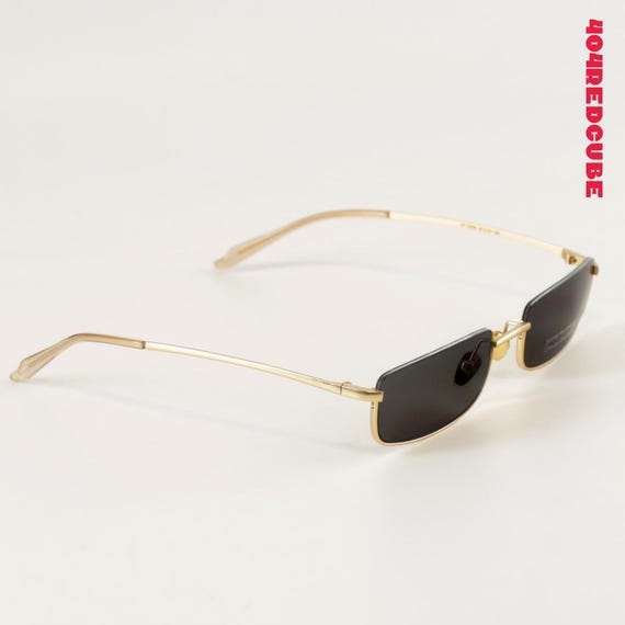 Retro Y2k Semi-Rimless Sunglasses UV400 Metal Frame Gold Sunnies TYA Retro Rectangular Y2k Sunglasses for Women, 2025 Trendy  main image 3
