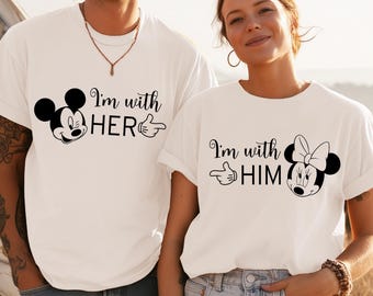 Couples Matching 'I'm With' Micekyy Minnie SVG PNG PDF Tshirt Design File, Cricut File, Theme Park Apparel Design File, Couples Shirt Goals