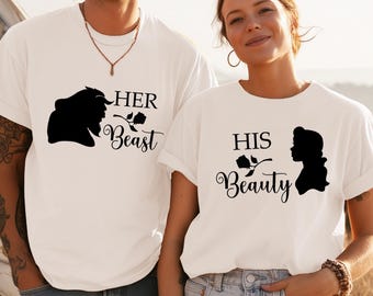 Beauty and The Beast Couple Shirt SVG PNG PDF Design File, Couples Goals Shirt, I'm With Cricut Design File, Couples T Shirt Cut File
