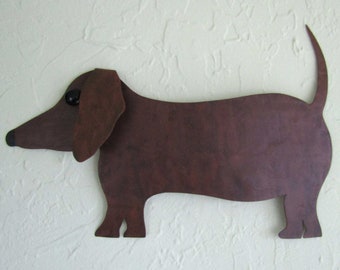 DACHSHUND ART Metal Wall Sculpture Animal Decor Indoor Outdoor Dog Wall Art Recycled Metal Sculpture 11 x 16 Ready to Ship