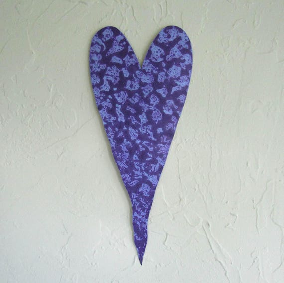 Heart Decor Metal Wall Art Purple Sculpture Recycled Valentines Weddings Anniversaries Gifts Friendship 6 X 15