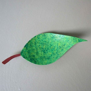 JEWELRY TRAY Leaf design green with copper stem ladies gift  9 x 3 x 1 Ready to Ship