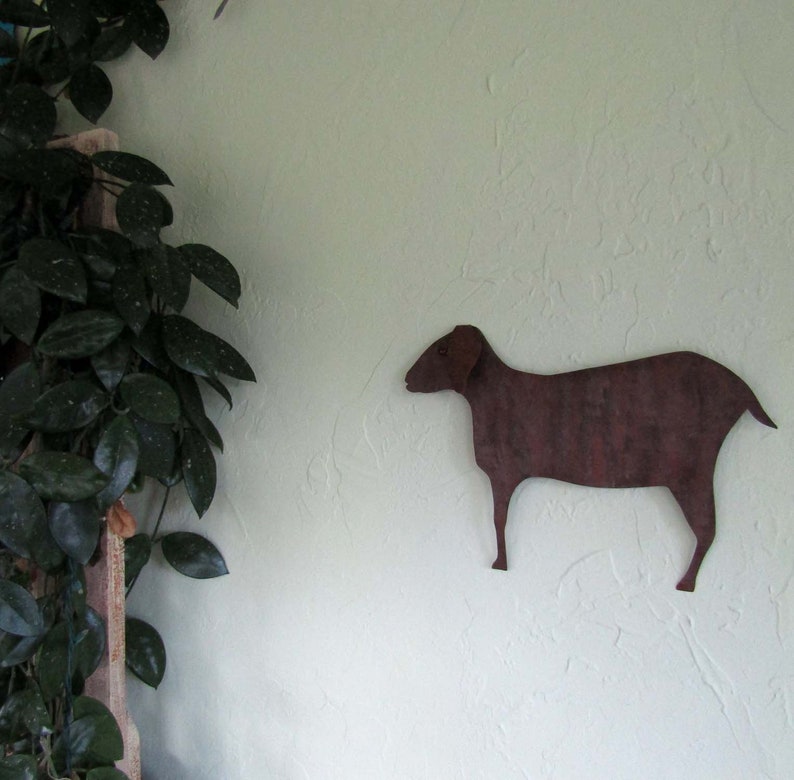 Metal Wall Art Goat Sculpture Folk Art Farm Animal Recycled Etsy