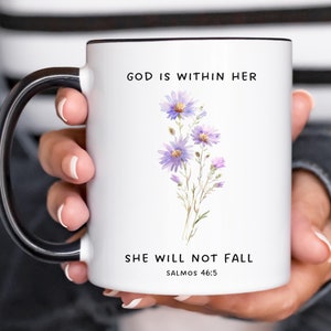 Bible Verse Mug,Faith Gift For Women,Christian Coffee Mugs,Bible Quote Mug,Encouraging Faith Gift,Floral Christian Mug,Scripture Coffee Cup