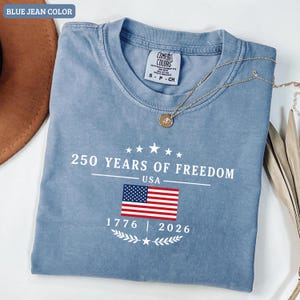 America 250th Anniversary Shirt Comfort Colors Patriotic USA Flag Tee Retro 4th of July Shirt Vintage Independence Day Graphic Tee