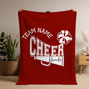 Personalized Cheerleading Blanket, Custom Name Senior Cheer,Gift Custom Cheer Coach,Team Gift For Cheerleader Blanket, Custom Cheer Blanket