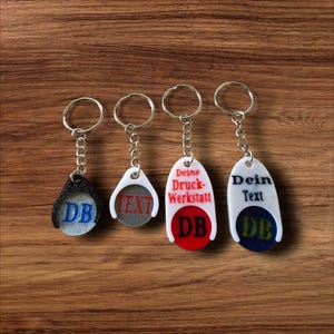 Einkaufschip mit Halterung aus PETG – personalisierbar mit Wunschtext, robust & ideal als Werbegeschenk, Geschenkidee, Einkaufswagenchip