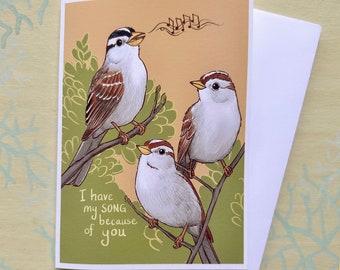 Sparrows Parent's or Father's Day Card