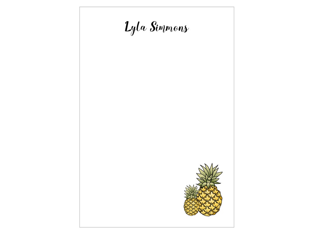 Pineapple Note Pineapple Personalized Note - Etsy