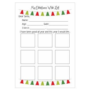 Meine Weihnachtswunschliste PDF zum Ausdrucken - einfaches Ausschneiden und Einfügen Design für Kleinkinder (Instant Download)