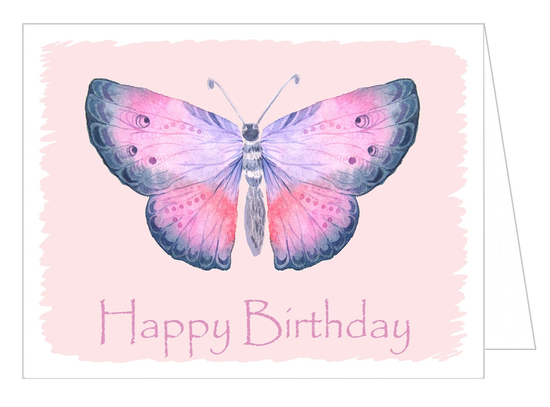 Butterfly Happy Birthday Card - Etsy