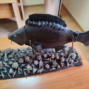 Hand forged fish, metal fish, fish art, custom fish, fish figurine, sea life, marine life, fish decor, fisherman gift, iron fish