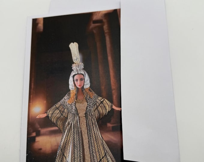 New Barbie as Elizabeth Taylor in the Movie Cleopatra Greeting Card 5"x7" w/Envelope