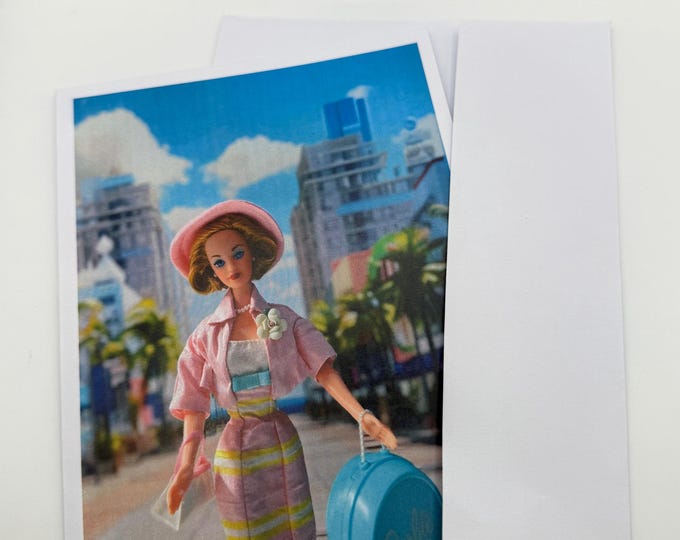 New Summer Sophisticated Barbie on a Vacation Greeting Card 5"x7" w/Envelope