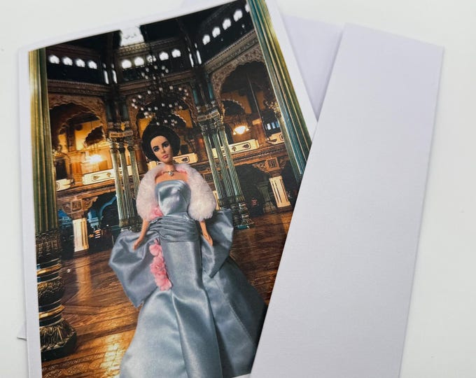 New Barbie as Elizabeth Taylor in a Glamorous Gown Greeting Card 5"x7" w/Envelope