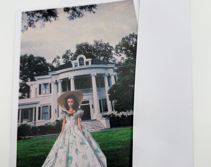 New Barbie in Gone w/the Wind Inspired Greeting Card 5" by 7" w/Envelope