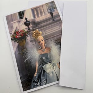 New Barbie in a Silver Royal Gown Greeting Card 5&quot; by 7&quot; w/Envelope