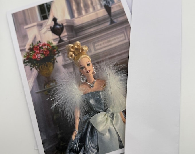 New Barbie in a Silver Royal Gown Greeting Card 5" by 7" w/Envelope