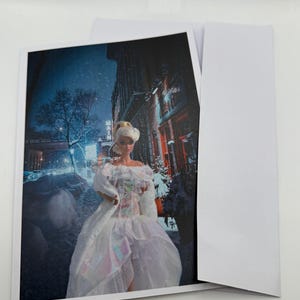 New Barbie in a Winter Fantasy Land Greeting Card 5&quot; by 7&quot; w/Envelope