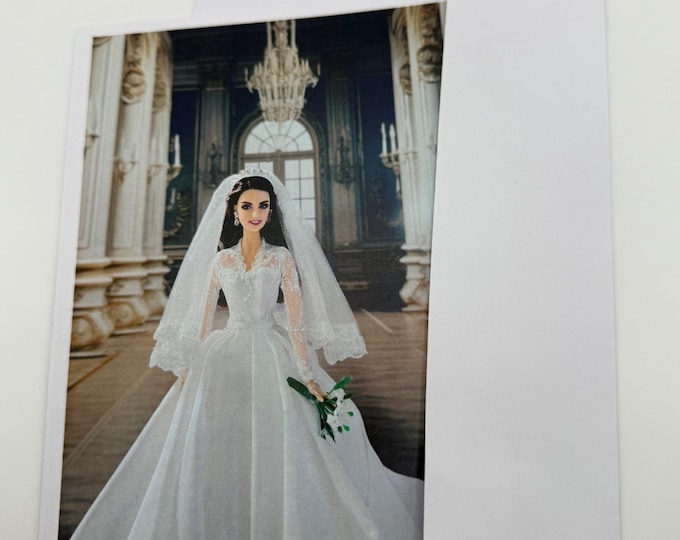 New Barbie as the Bride Princess Kate Middleton Greeting Card 5"x7" w/Envelope