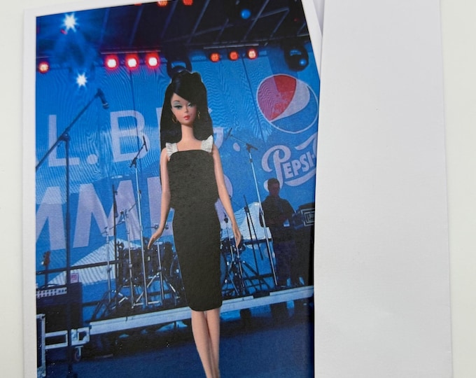 New Barbie Singing on a Stage Greeting Card 5"x7" w/Envelope