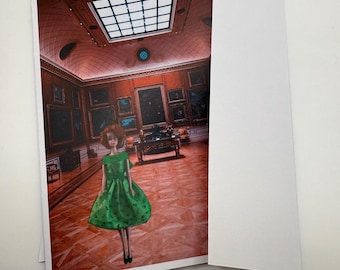 New Modern Art Silkstone Barbie in a Museum Greeting Card 5"x7" w/Envelope
