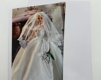 Neue Barbie als Grace Kelly Princess Braut Grußkarte 13x18cm mit Umschlag