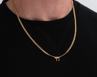 Chai Necklace for Men: Sterling Silver Cuban Chain, Jewish Symbol Pendant