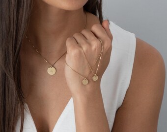 Mother Daughter Initial Necklace Set • Personalized Letter Necklaces • Minimalist Jewelry