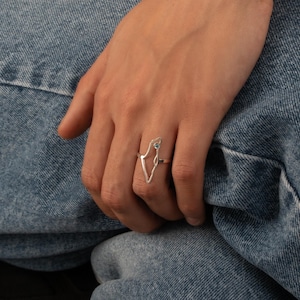Landkarte Israel Landkarte Ring • Hebräischer Ring mit Edelstein • Jüdisches Geschenk für Sie • Spiritueller Israel Schmuck