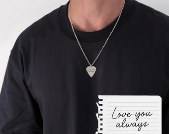 Guitar Pick Handwriting Engraving • Personalized Pendant • Custom Signature or Message Gift