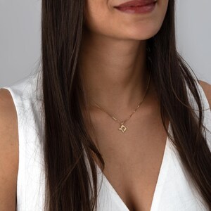Minimalist Hebrew letter pendant necklace in sterling silver or gold on box chain, personalized initial charm for him or her.