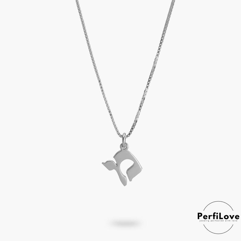 Hebreiskt initialhalsband: Judiska smycken i sterlingsilver 925 Sterling Silver
