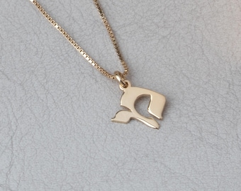 Hebrew Initial Necklace: Sterling Silver Jewish Jewelry