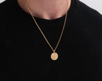 Men’s Evil Eye Circle Necklace • Protection Pendant Jewelry • Spiritual Gift for Him