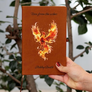 Rise from the ashes Inspirational Phoenix Journal, Phoenix Rising Gift, Phoenix Lover, Watercolor Fire Phoenix Gift,