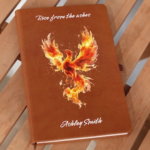 Rise from the ashes Inspirational Phoenix Journal, Phoenix Rising Gift, Phoenix Lover, Watercolor Fire Phoenix Gift