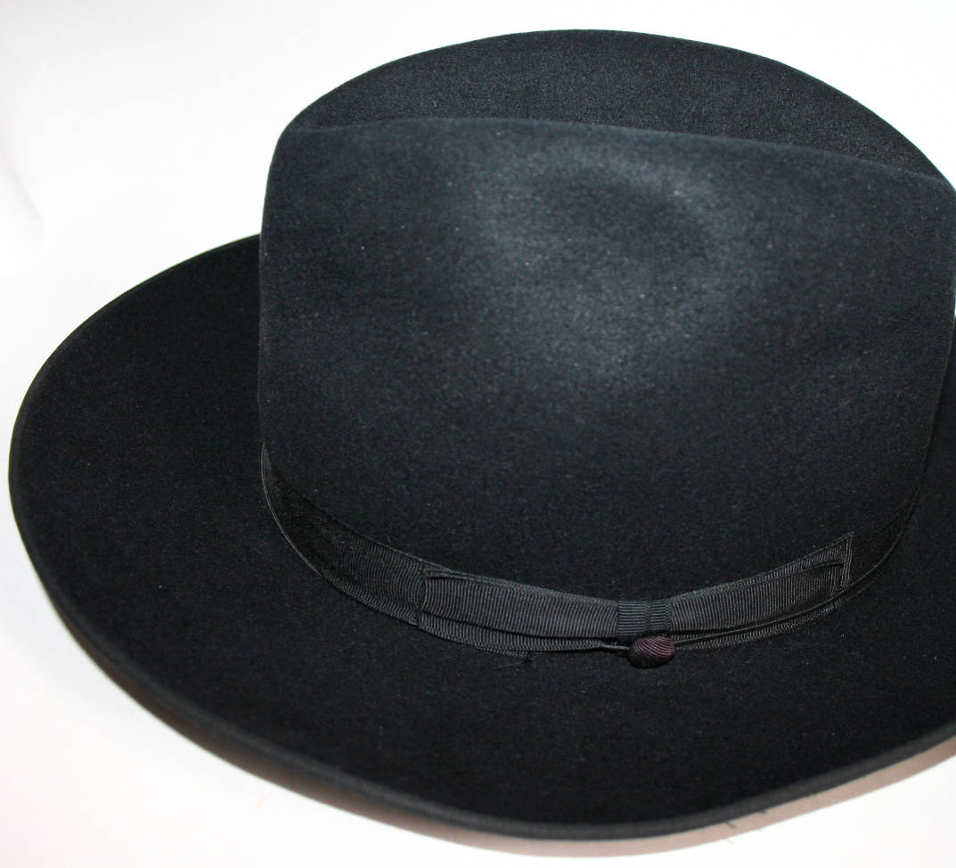 Vintage Black Wide Brim Fedora By Fernandez Roche 6 7/8