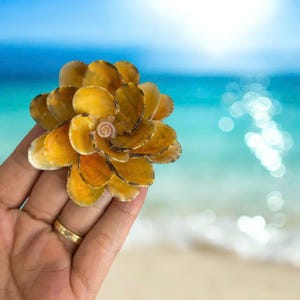 Seashell Flower: Handmade Coastal Decor, Beach Wedding Accent