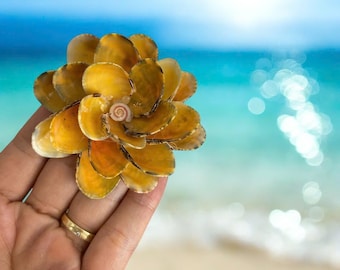 Muschel Blume: Handgefertigte Küsten Dekor, Hochzeit Akzent am Strand